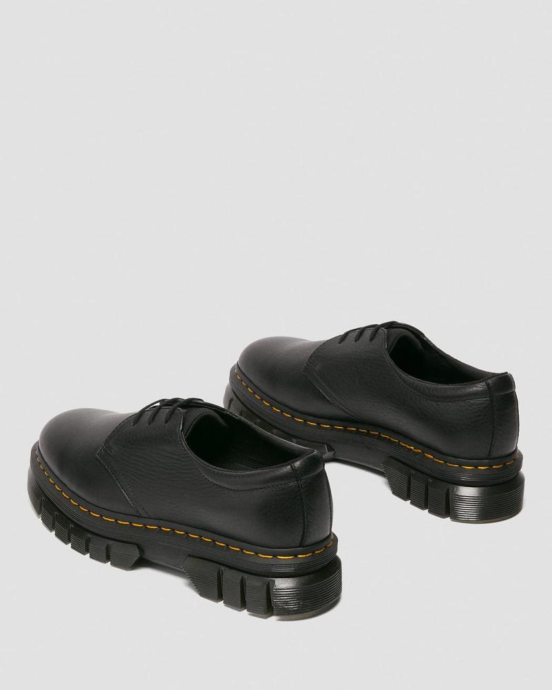 Black Men's Dr Martens Rikard Lunar Leather Platform Shoes | CA 627PJJ